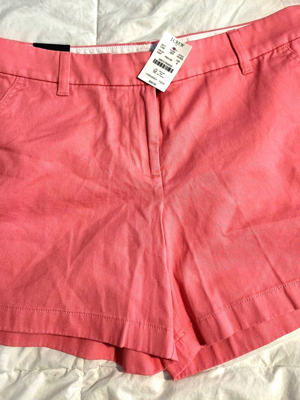 J. Crew Coral-Pink Chino Bermuda Shorts Womens Brand New